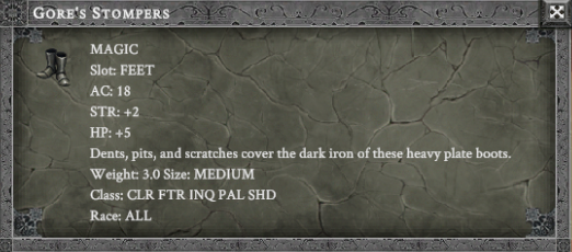GORE'S STOMPERS item card